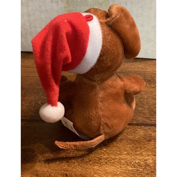 Tom & Jerry Mouse Christmas Ornament Vtg Plush Stuffed Animal Mini Toy Santa Hat - Picture 4 of 8